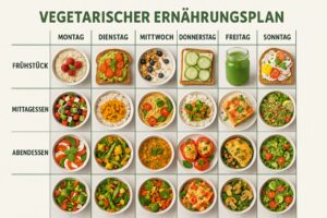 Vegetarischer Ernährungsplan für eine Woche